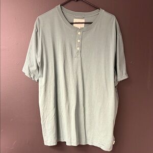 Men's Light Green Henley Shirt